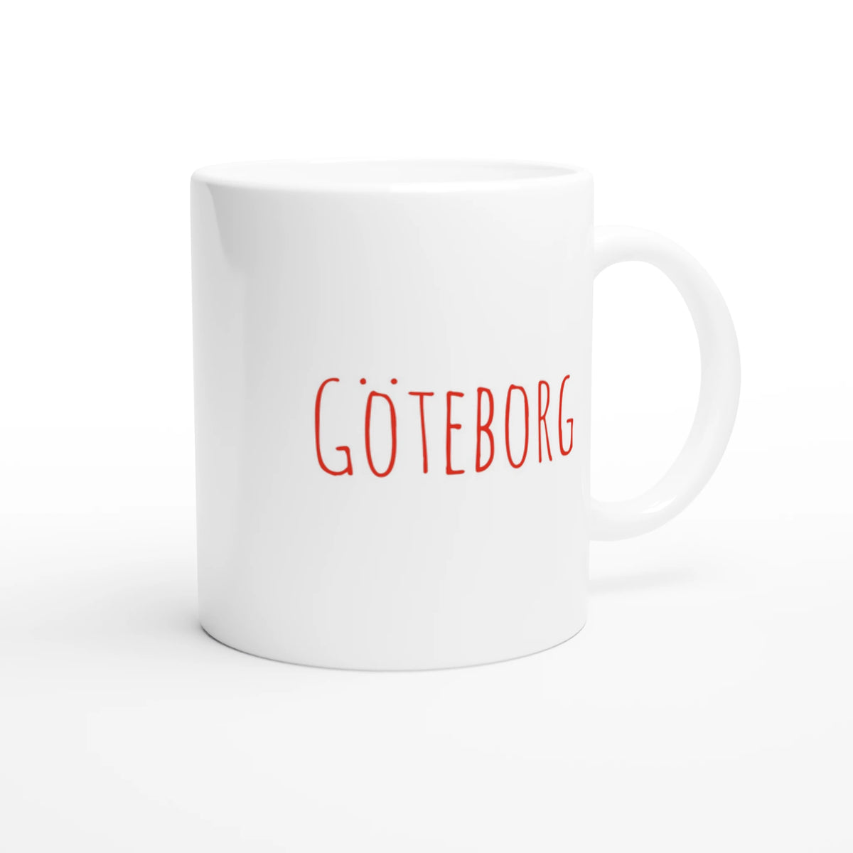 GBGMotiv kaffemugg med texten "Göteborg", vit keramik