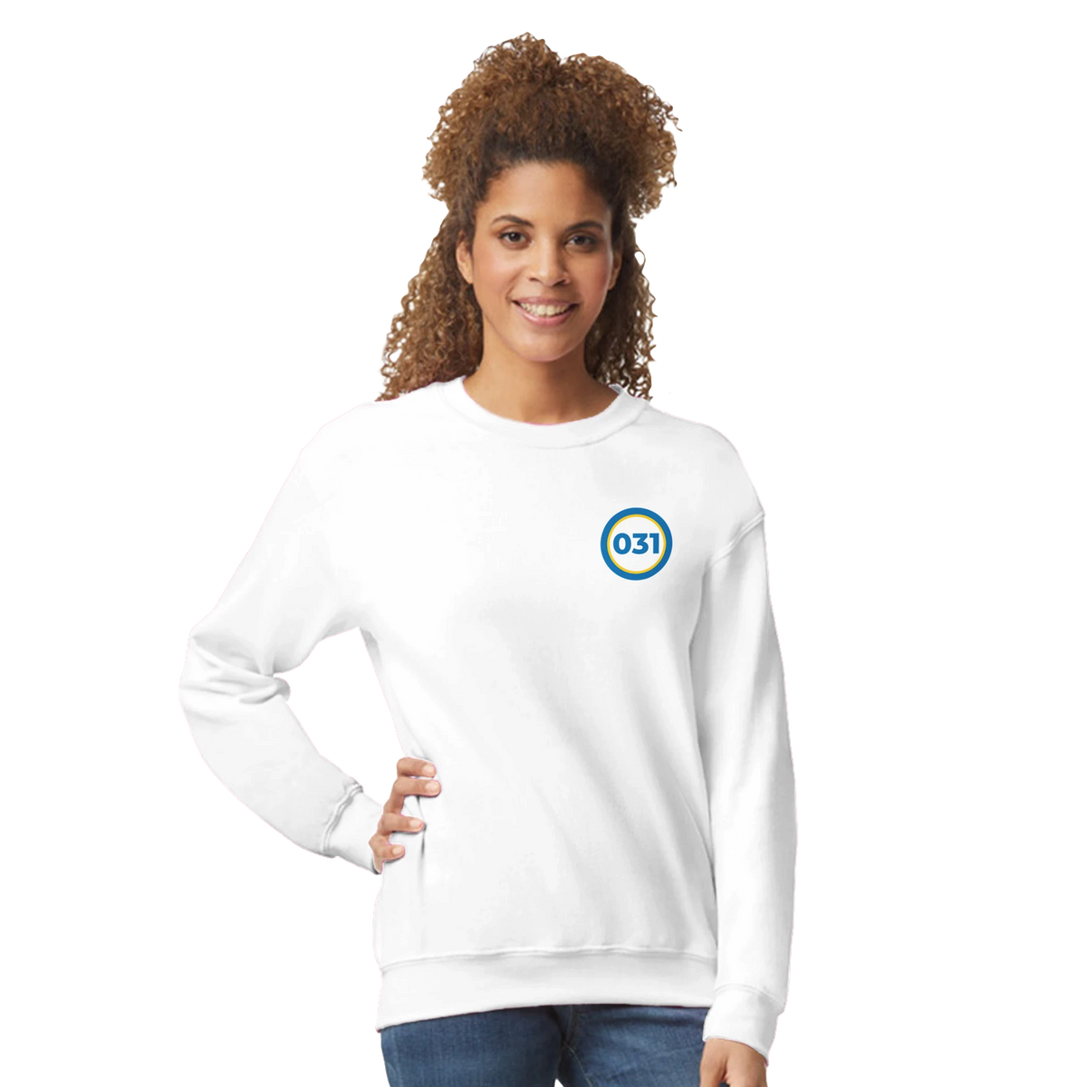 Tjej i 031 – Unisex Sweatshirt Rund Design Bröst – design från GBGMotiv, Göteborg