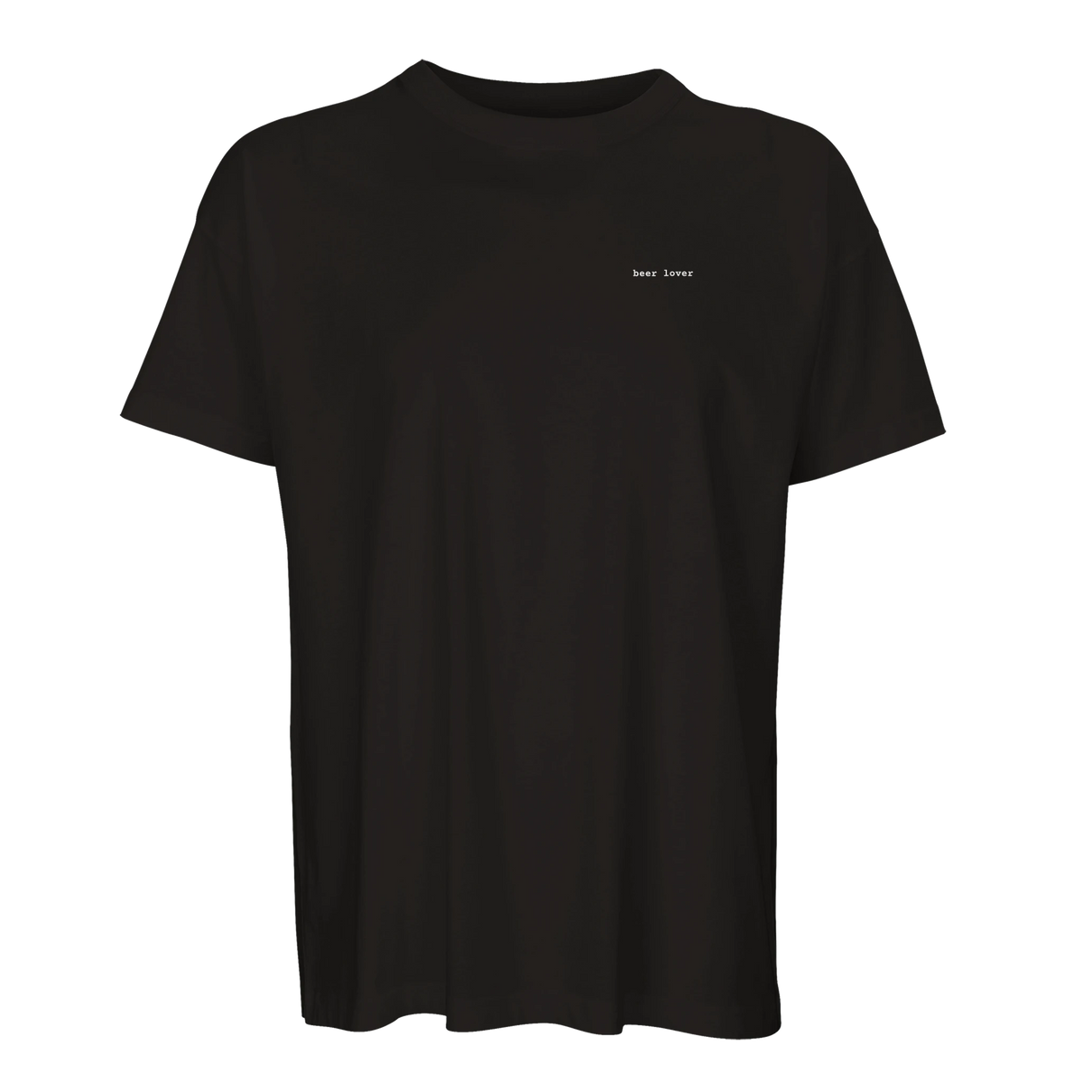 Oversized T-shirt med motivet 'Beer Lover', svart – GBGMotiv