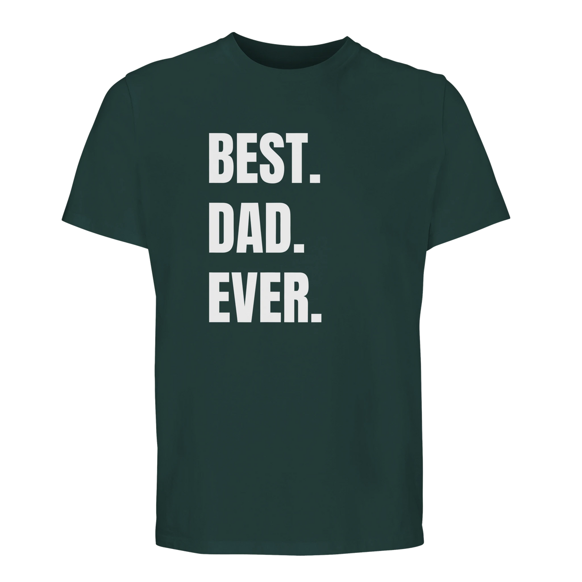 Mörkgrön t-shirt med trycket "Best. Dad. Ever." – fars dag-present