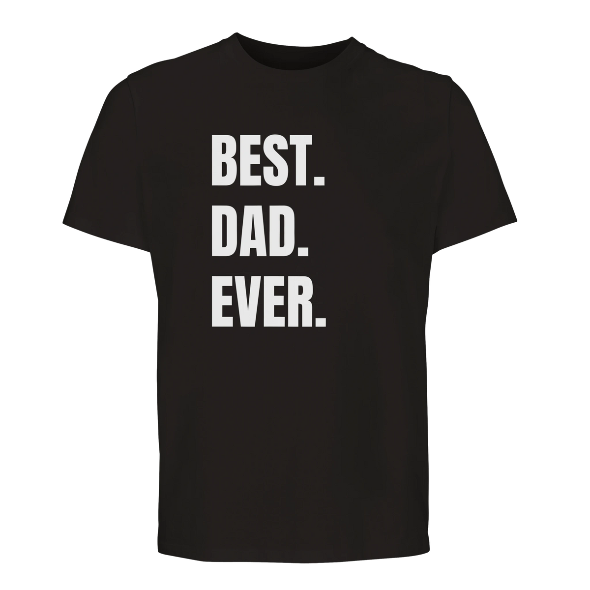 Svart t-shirt med trycket "Best. Dad. Ever." – fars dag-present
