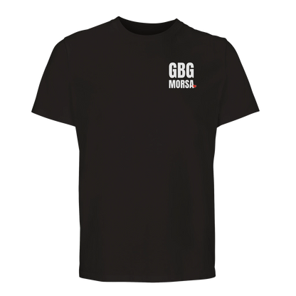 Svart premium t-shirt med texten 'GBG MORSA'. Perfekt present till en mamma i Göteborg.