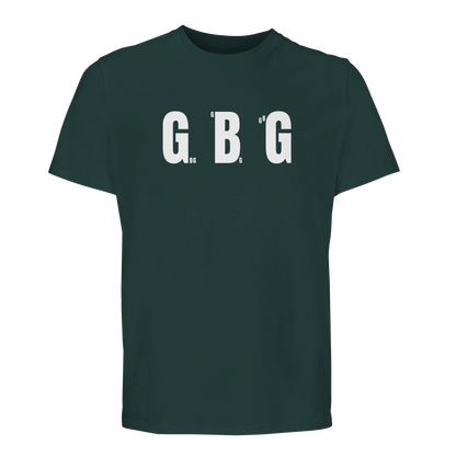 Mörkgrön Göteborg t-shirt med "GBG" tryckt tre gånger över bröstet