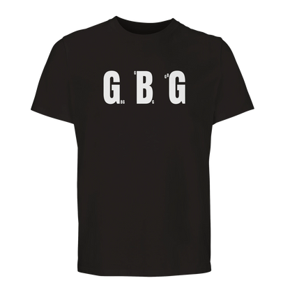 Svart Göteborg t-shirt med "GBG" tryckt tre gånger över bröstet