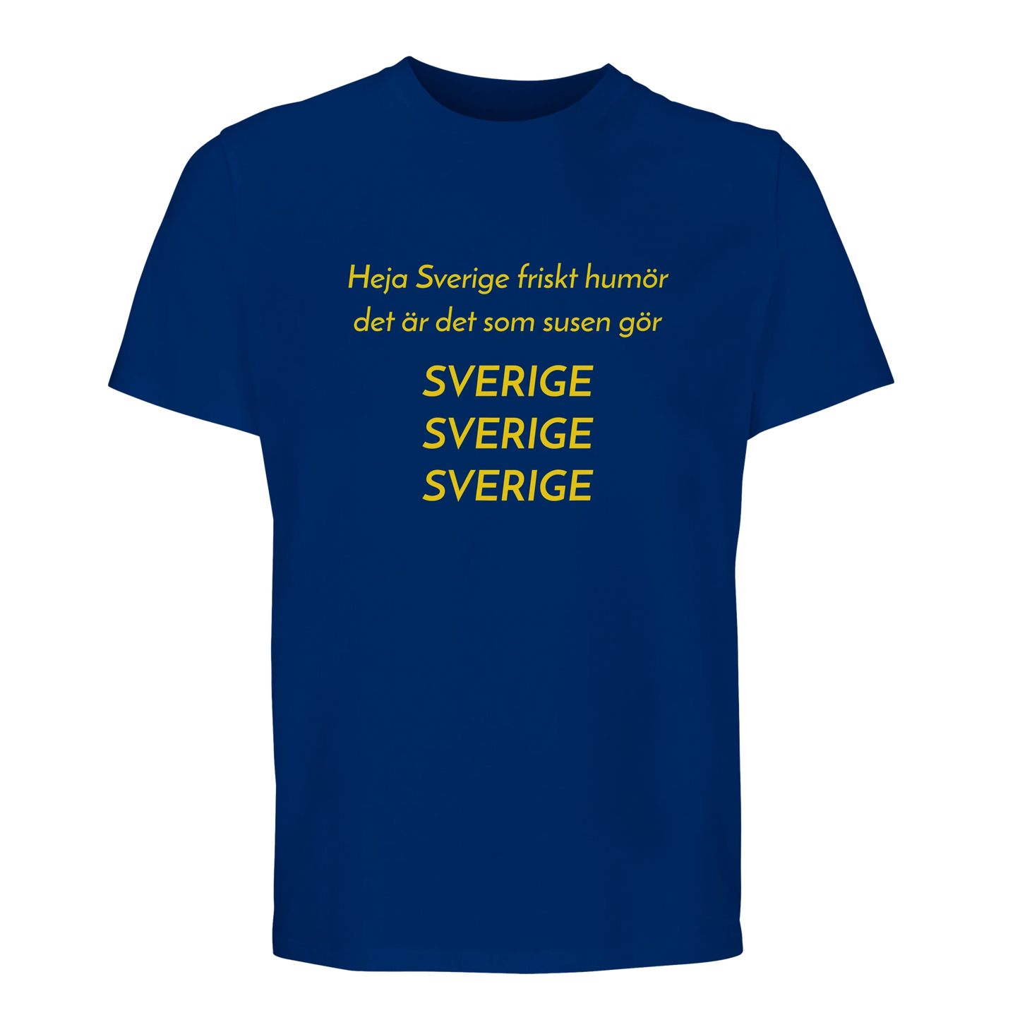 Svensk supporter-t-shirt med klassisk hejaramsa i bomull.