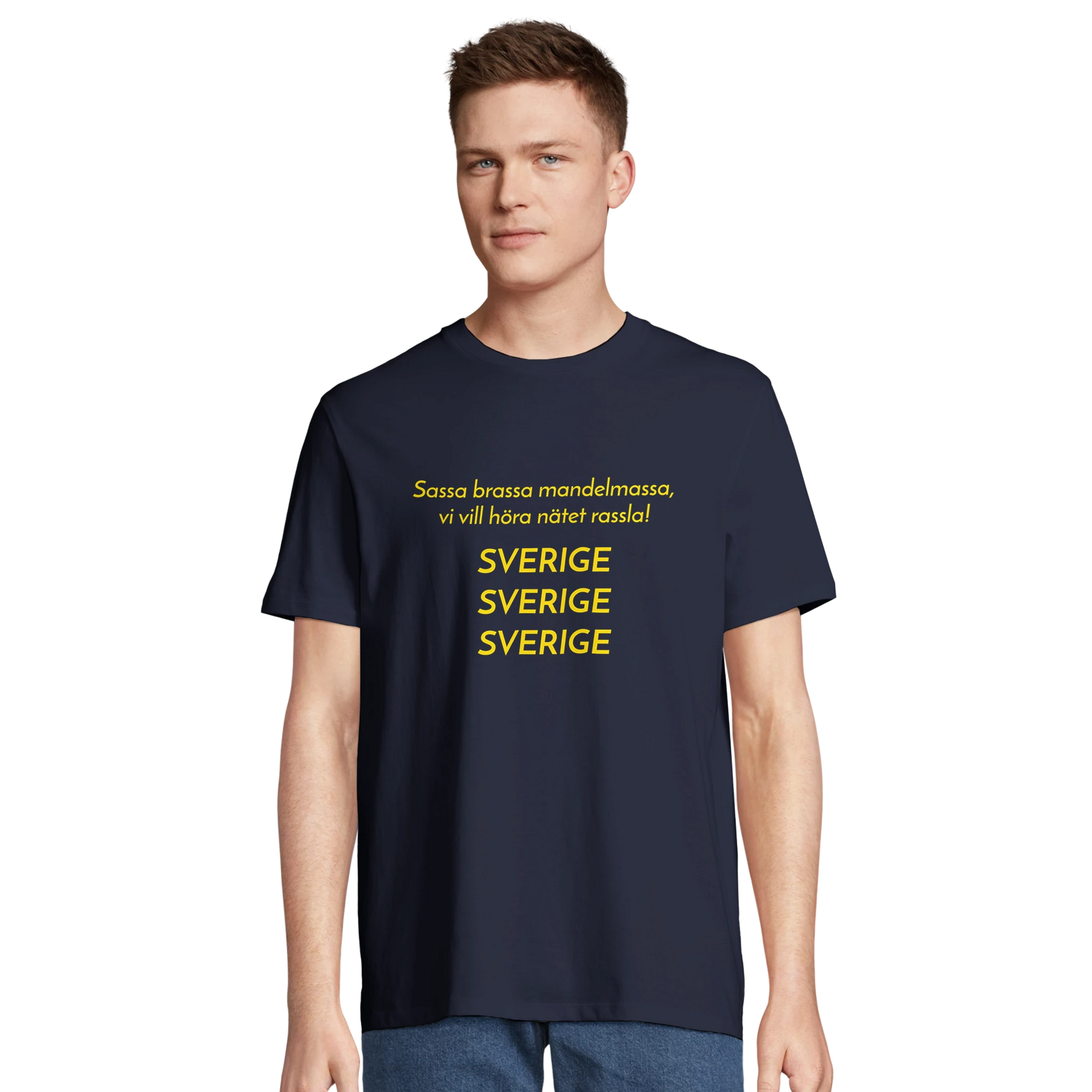 Supporter-t-shirt för fotbolls-VM i gult och blått.