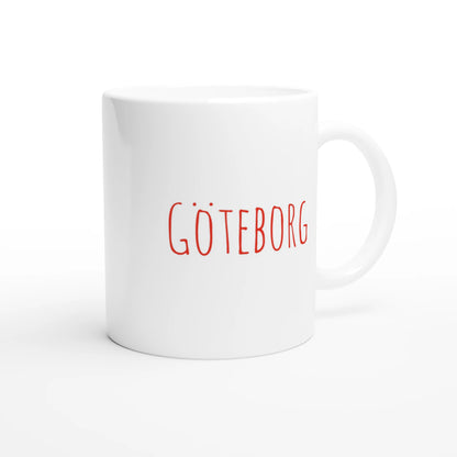 GBGMotiv kaffemugg med texten "Göteborg", vit keramik
