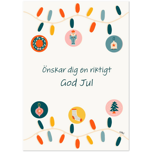 Paket med 10 vykort (A6) med motivet 'Julkort God Jul' – GBGMotiv