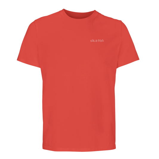 Pop orange Göteborg t-shirt med "Kal & Ada" tryckt på vänster bröst