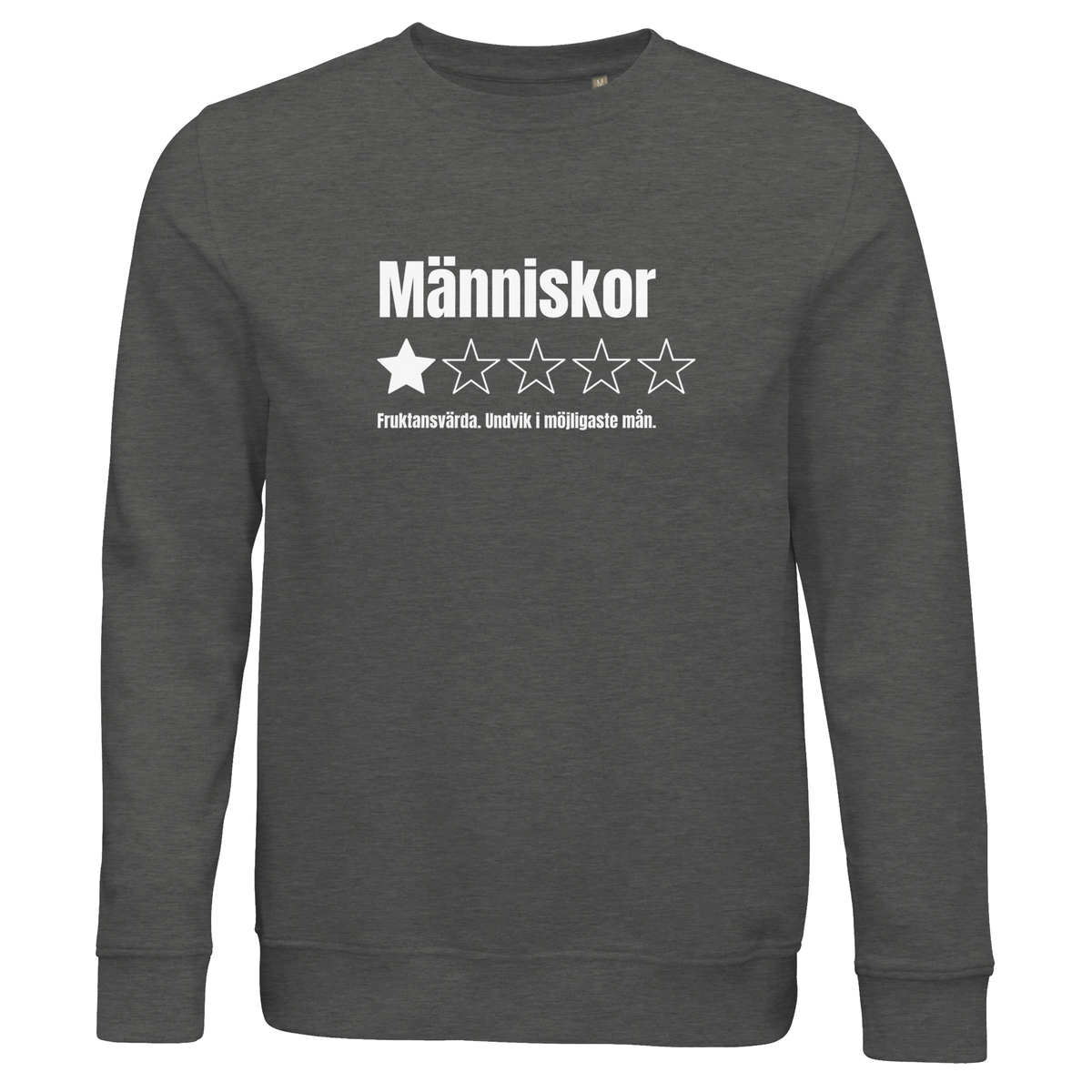 Unisex sweatshirt med humortryck Människor 1 stjärna, rund halsringning