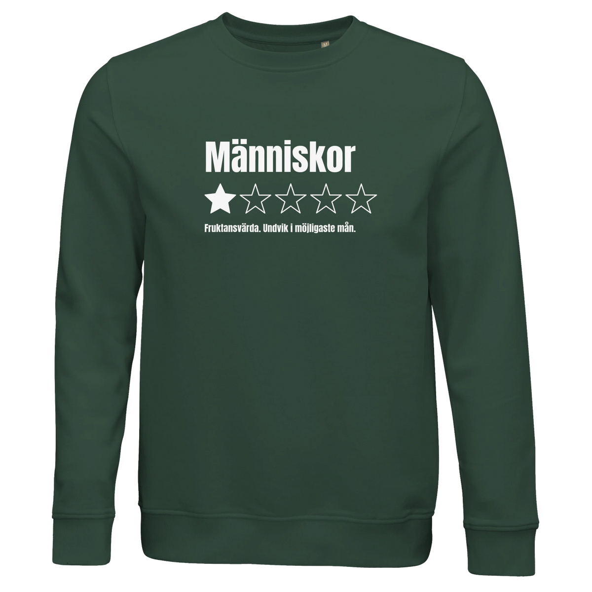 Sweatshirt i ekologisk bomull med recensions-tryck Människor, finns i 6 färger
