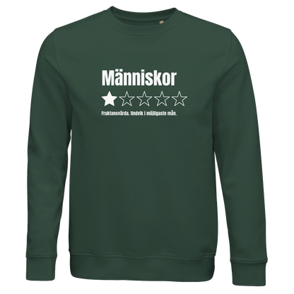 Sweatshirt i ekologisk bomull med recensions-tryck Människor, finns i 6 färger