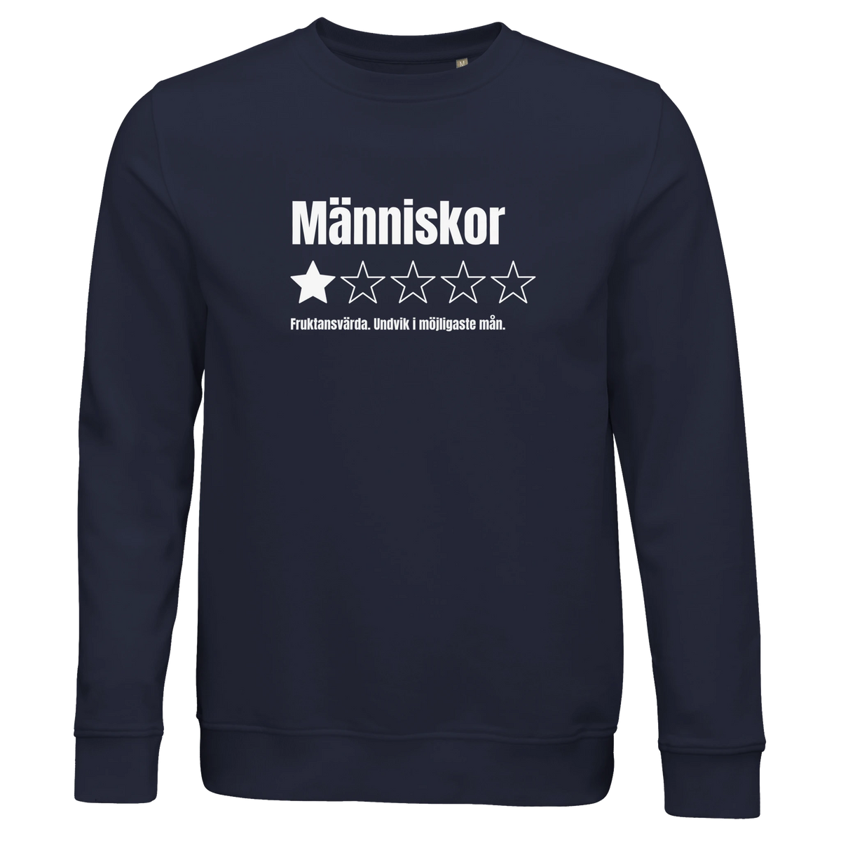 Sweatshirt i ekologisk bomull med recensions-tryck Människor, finns i 6 färger