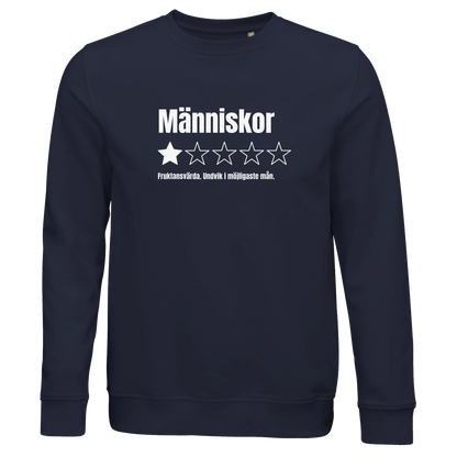 Sweatshirt i ekologisk bomull med recensions-tryck Människor, finns i 6 färger