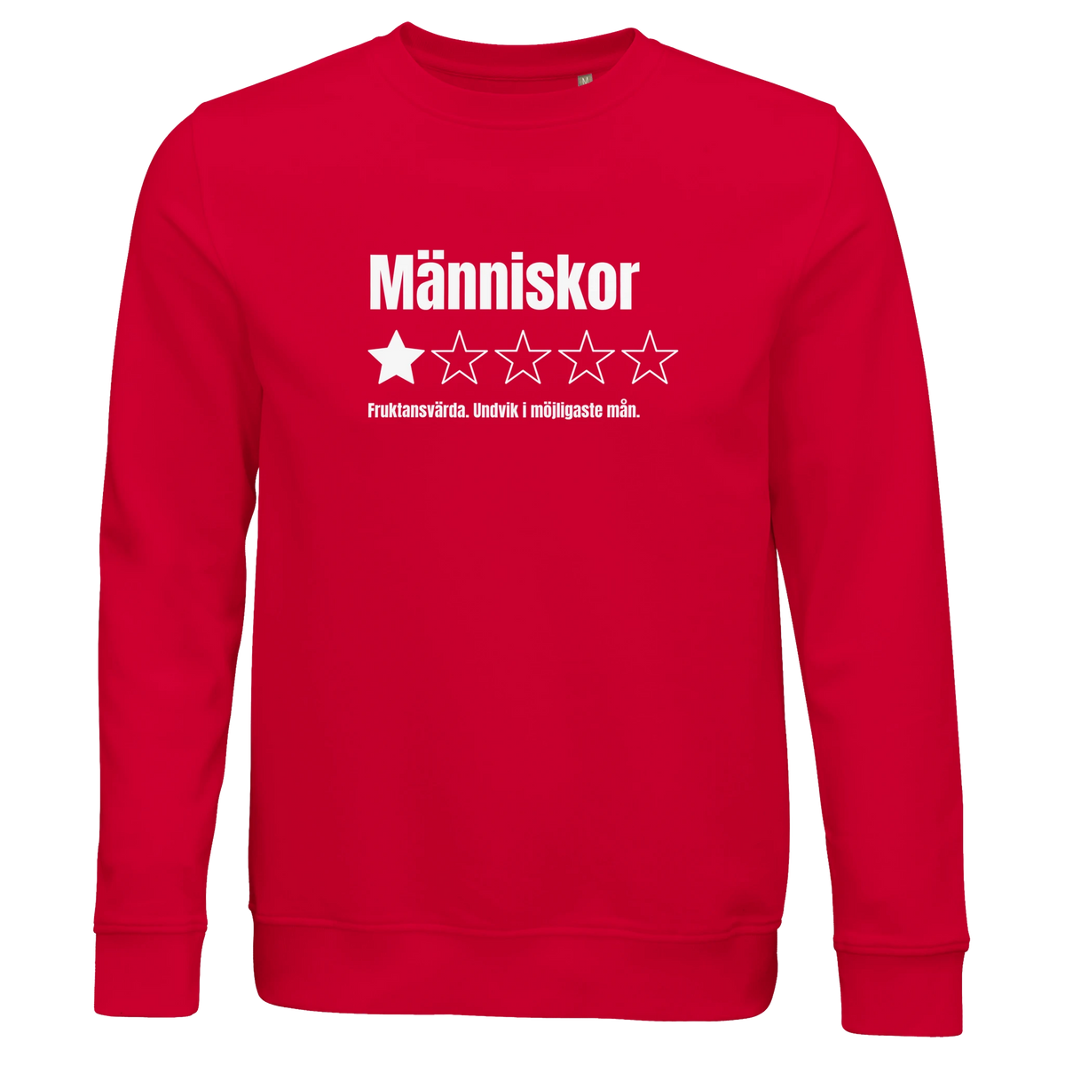 Unisex sweatshirt med humortryck Människor 1 stjärna, rund halsringning