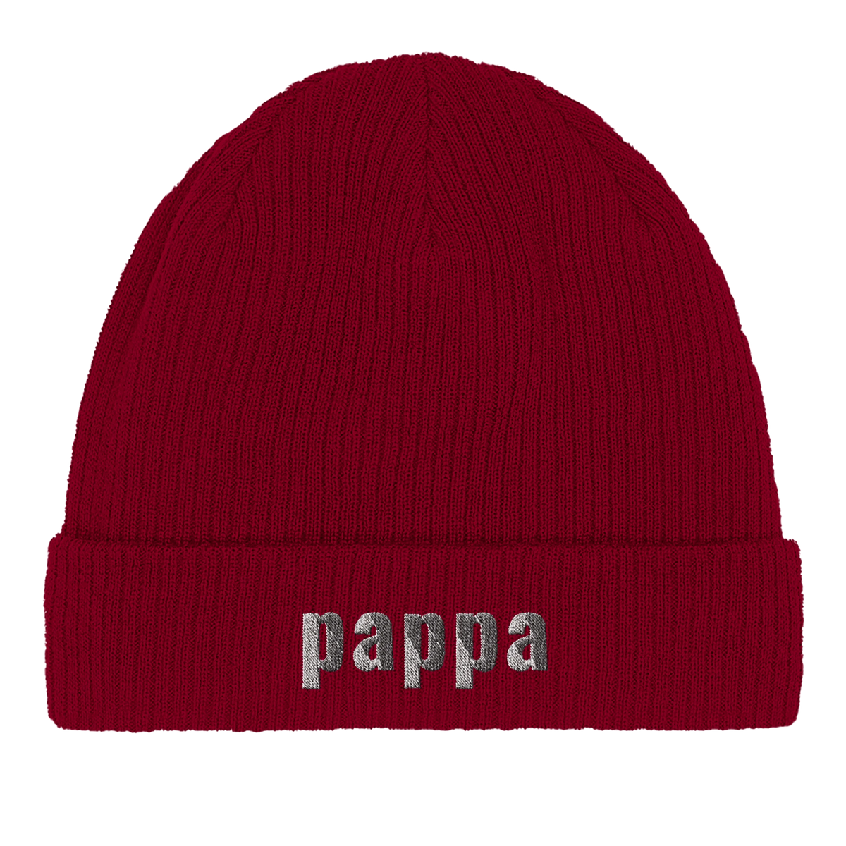 Burgundy mössa med motivet PAPPA, rolig present till farsan