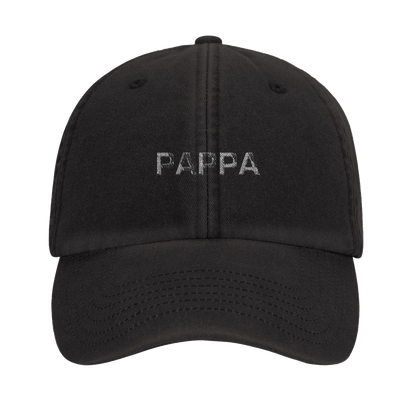 Svart vintage keps till pappa i 100 % bomull, PAPPA tryckt mitt på framsidan