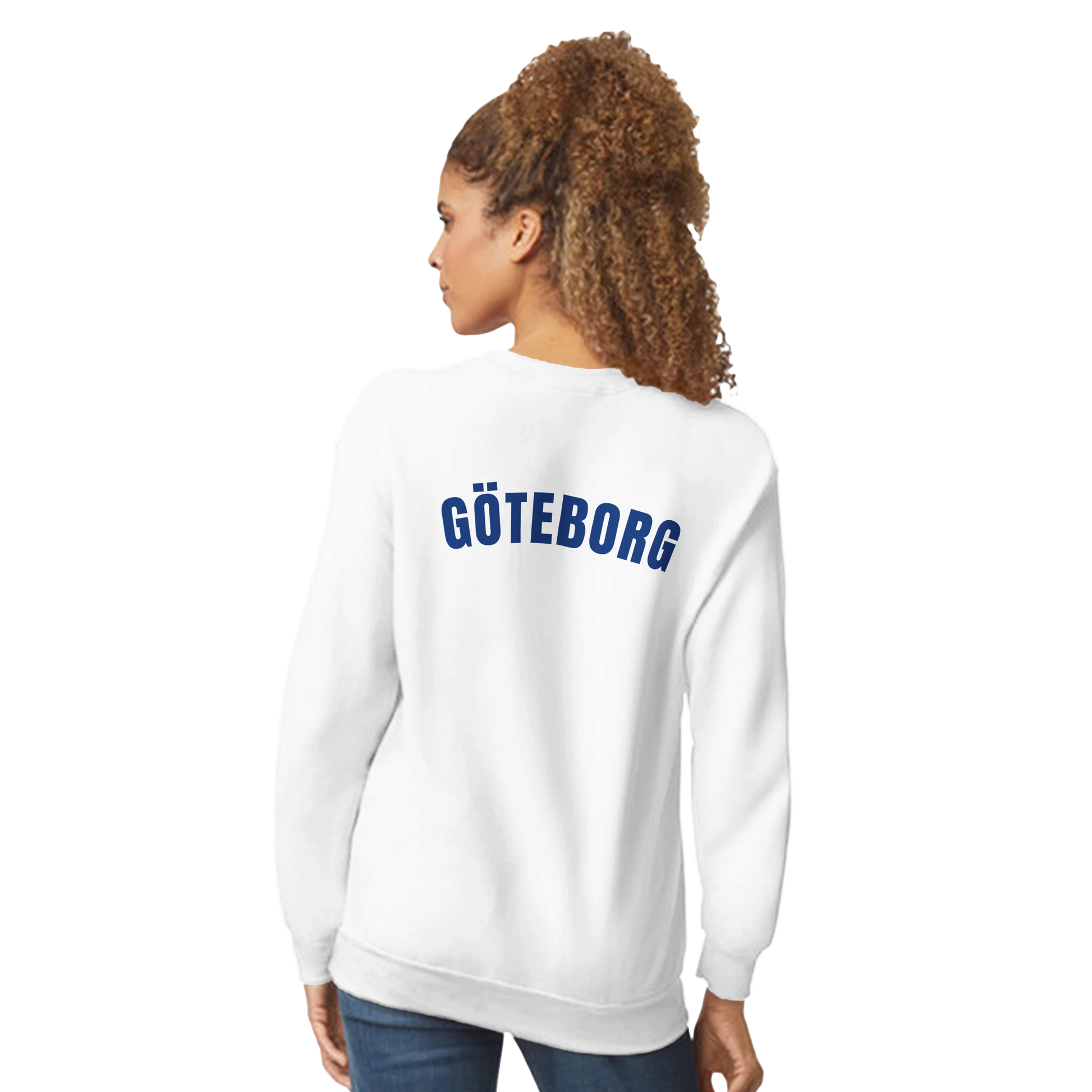 Göteborg – Bågformad Blå Typografi | Unisex Sweatshirt - GBGMotiv