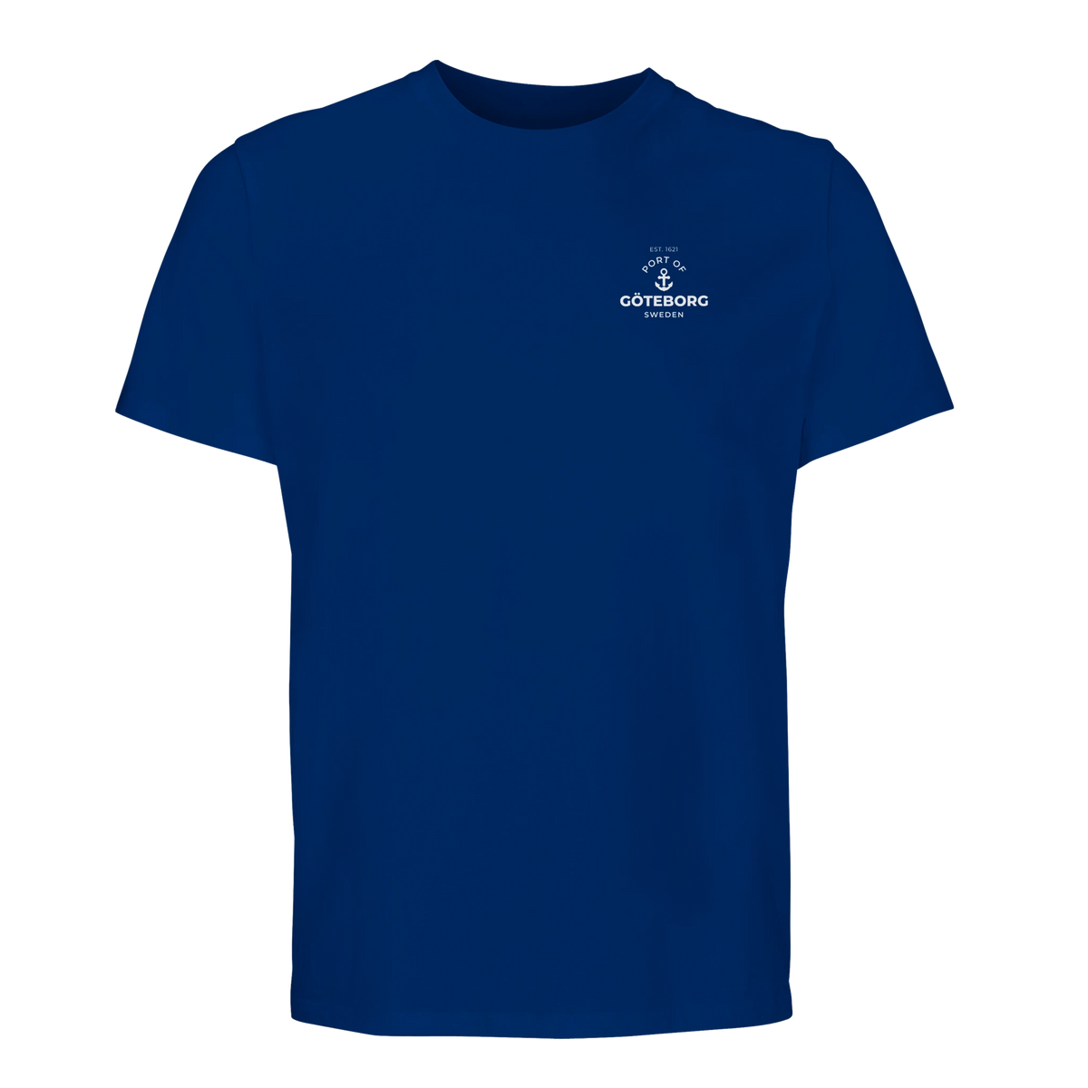 Blå Göteborg t-shirt med "Port of Göteborg Est. 1621" på vänster bröst