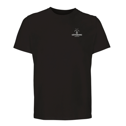 Svart Göteborg t-shirt med "Port of Göteborg Est. 1621" på vänster bröst