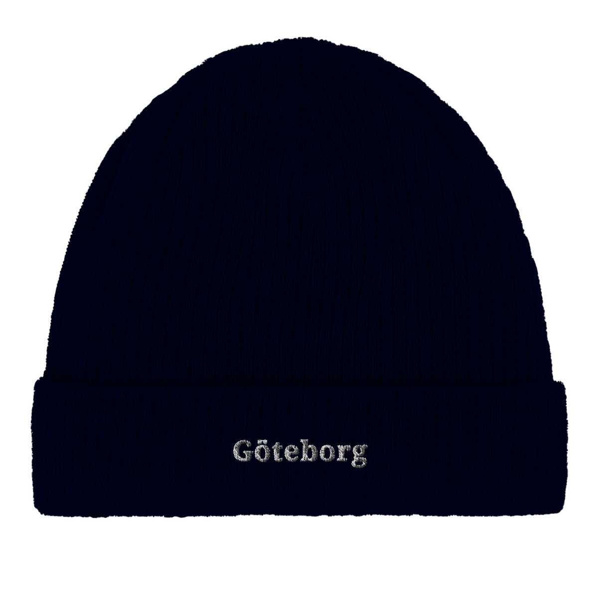 Marinblå beanie med ordet Göteborg, present till göteborgare och utflyttade göteborgare