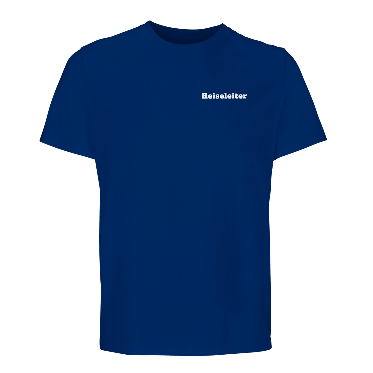 Kungsblå Göteborg t-shirt med "Reiseleiter" tryckt på vänster bröst