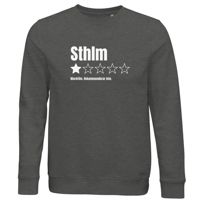Unisex sweatshirt med Göteborgshumor Sthlm 1 stjärna, rund halsringning