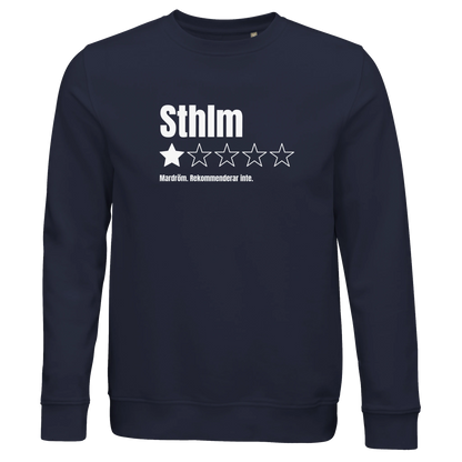 Unisex sweatshirt med Göteborgshumor Sthlm 1 stjärna, rund halsringning