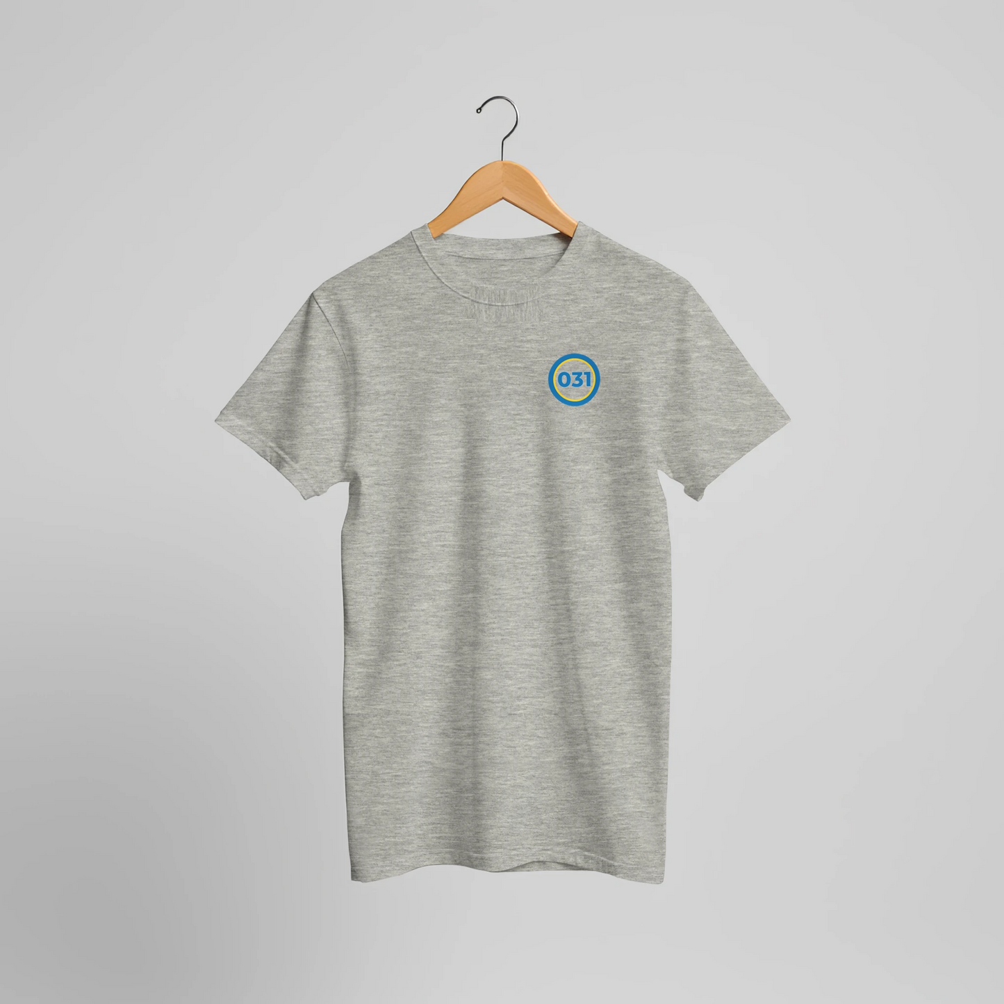 Grå t-shirt med Göteborgs riktnummer 031 över bröstet.