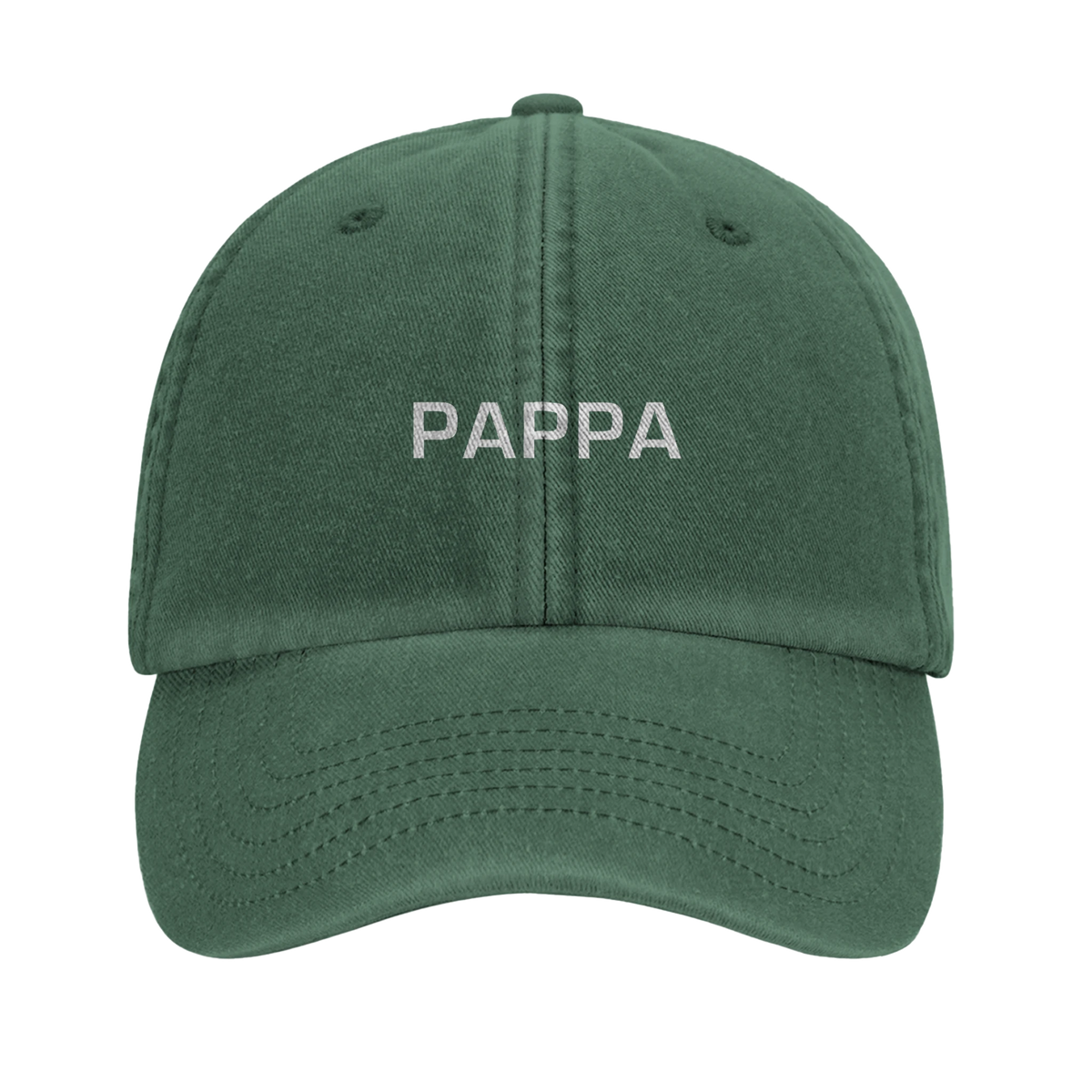 Mörkgrön keps med ordet pappa – present till pappa från Göteborg