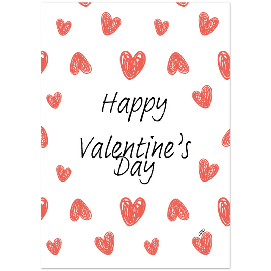 Paket med 10 vykort (A6) med motivet 'Happy Valentine's Day' – GBGMotiv